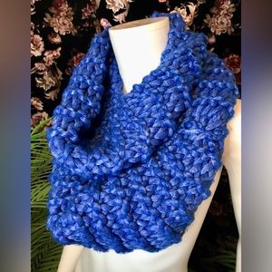 Royal Blue Chunky Knit Infinity Scarf